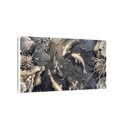 Koi Pond Canvas Art | Winter Japandi Japanese Pattern Art