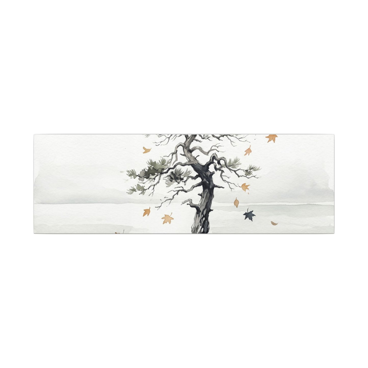 Japandi Pine Tree in Overcast | Watercolor Canvas Art