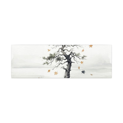 Japandi Pine Tree in Overcast | Watercolor Canvas Art