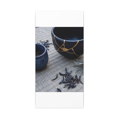 Kintsugi Tea Ceremony in Overcast | Gold Vein Canvas Art