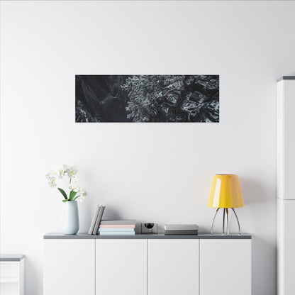 Dark Japandi Pine Tree in Dappled | Dark Texture Canvas Art