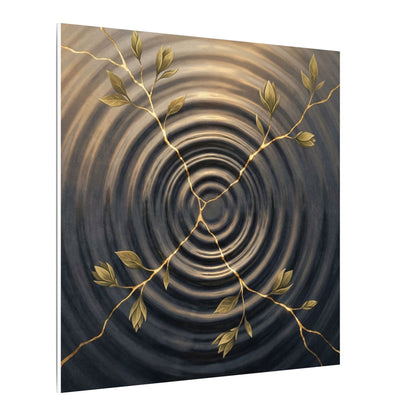 Kanso Water Ripple Canvas Art - Kintsugi Gold Vein