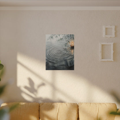 Water Ripple Sumi E Canvas Art | Calm Zen Art