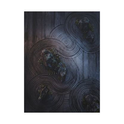 Spring Rock Garden Charcoal Ink Canvas Art | Bold Decor