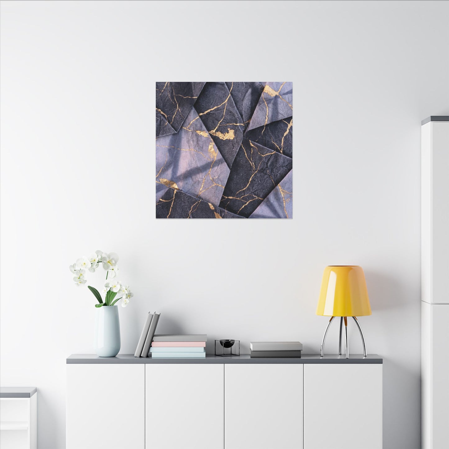 Seijaku Paper Fold Canvas Art - Kintsugi Gold Vein