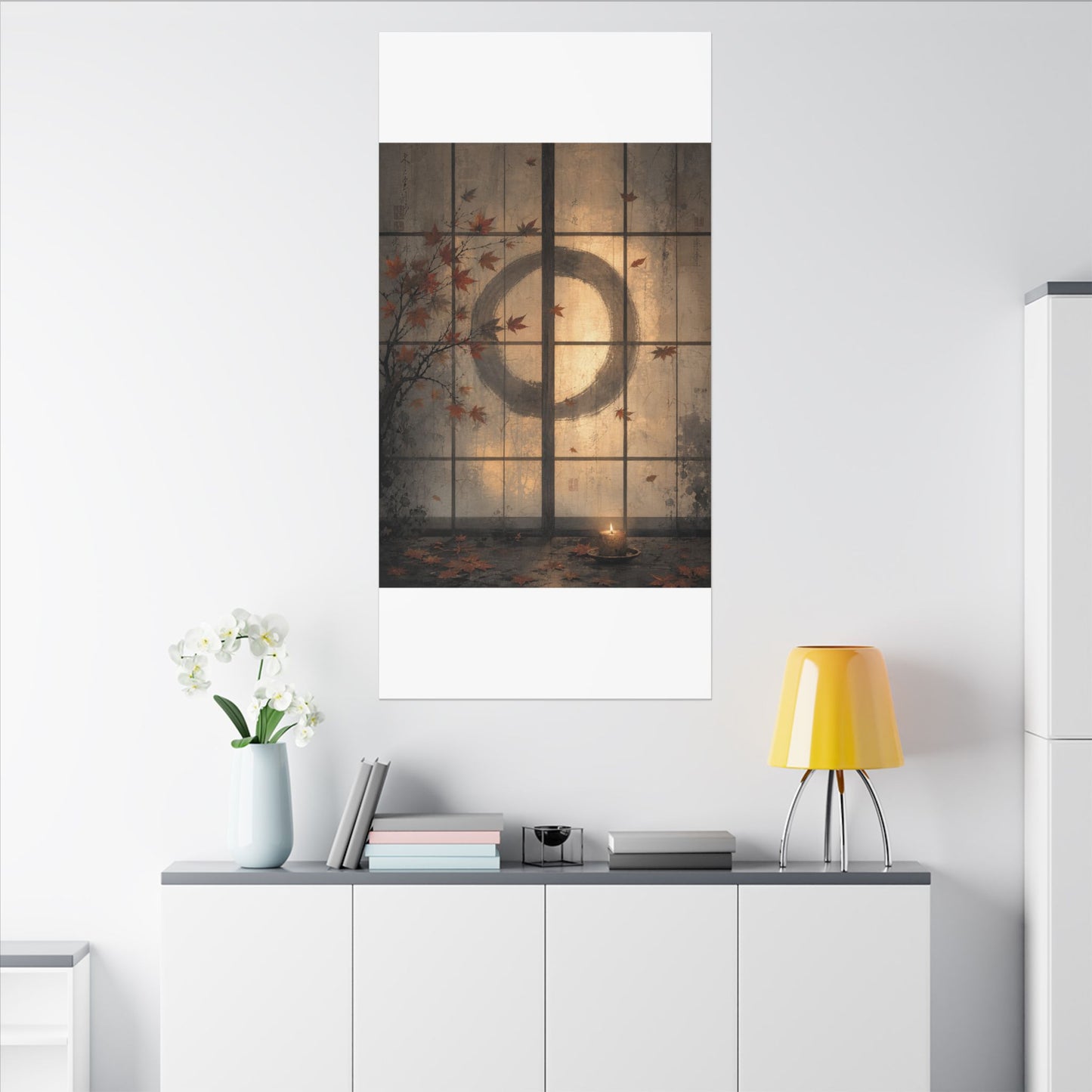 Shoji Screen Texture Canvas Art | Earthy Japandi Art