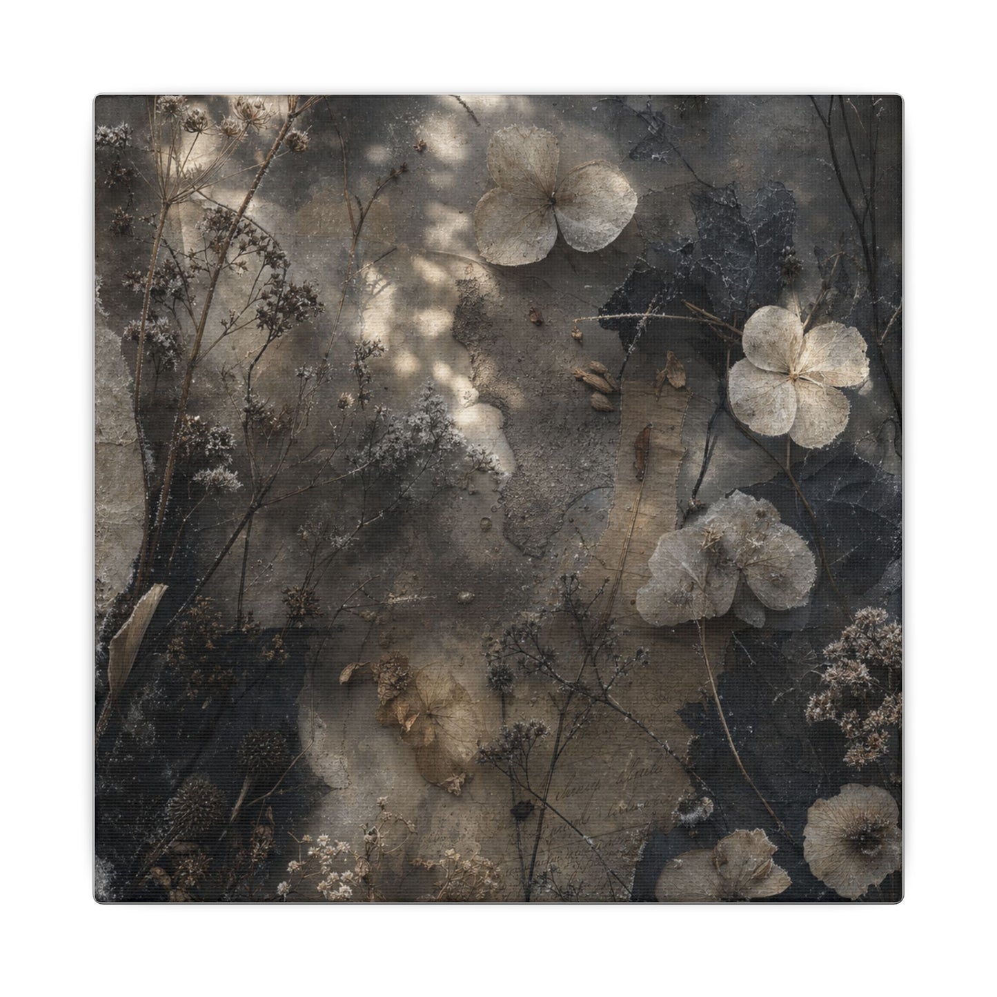 Winter Dried Flowers Texture Canvas Art | Elegant Decor