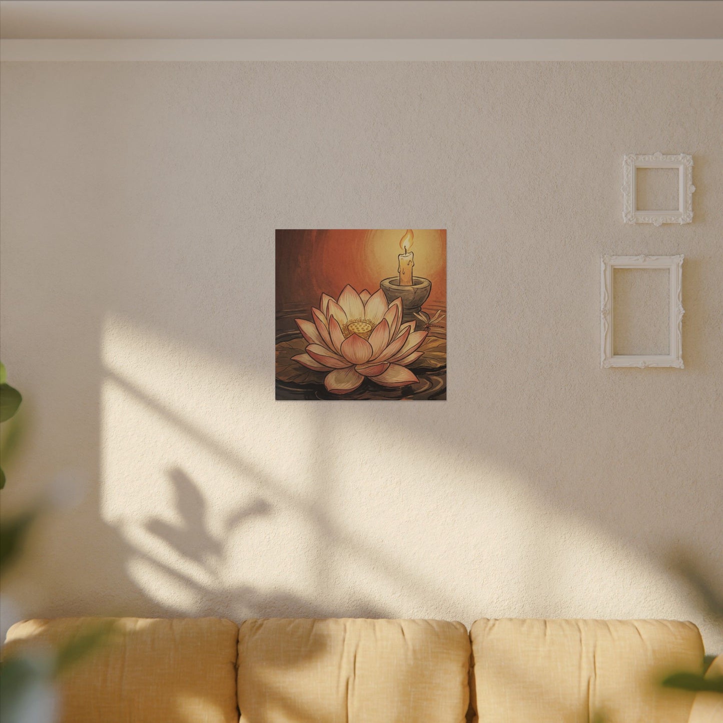 Lotus Flower Summer Canvas Art | Zen Contemplative Design