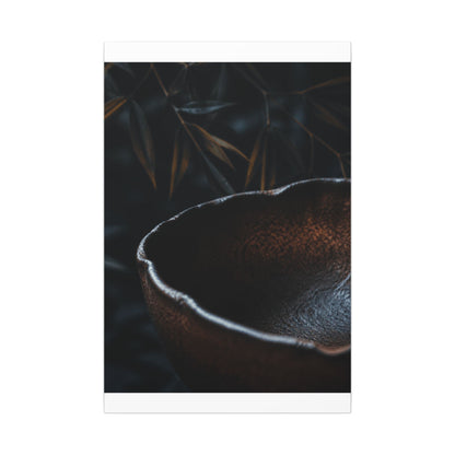 Luxurious Ceramic Bowl Canvas Art - Shadow Zen Dark Japandi