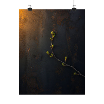 Bold Rust Patina Wall Art Print - Moody Minimal Dark Japandi