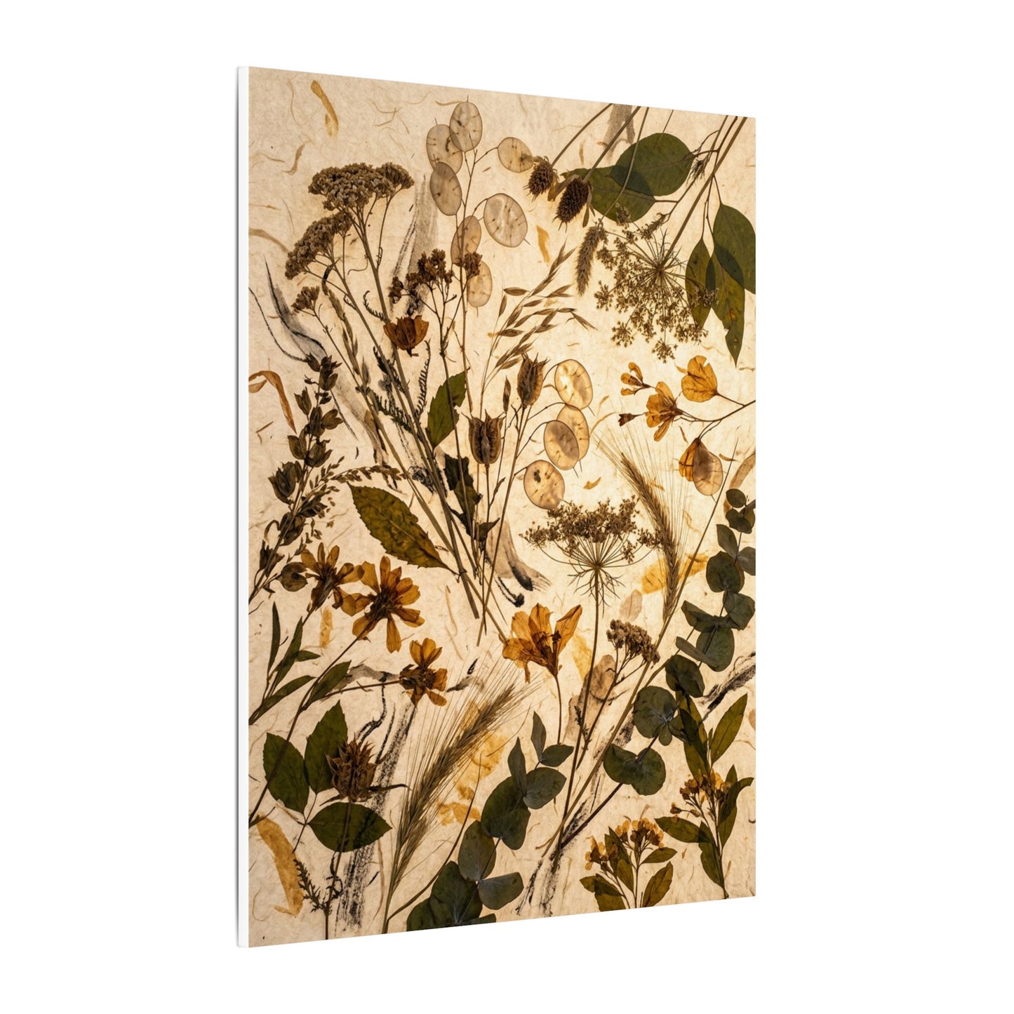 Dried Flowers Summer Canvas Art | Japandi Neutral Design