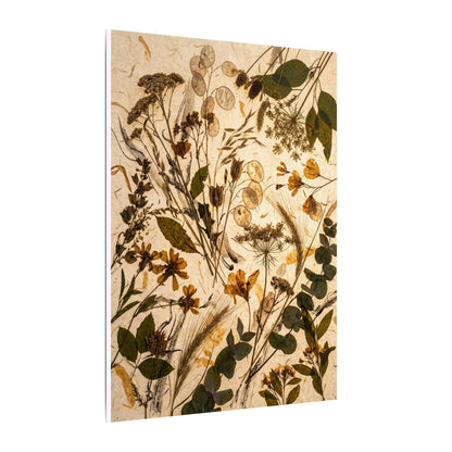 Dried Flowers Summer Canvas Art | Japandi Neutral Design