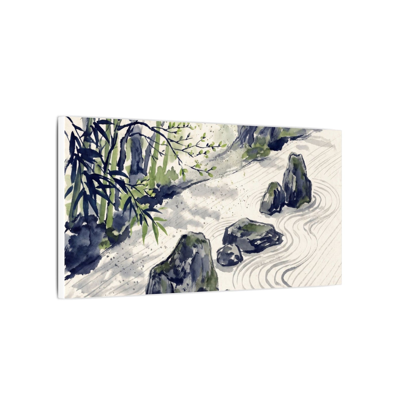 Dappled Rock Garden Canvas Art - Zen Mono No Aware