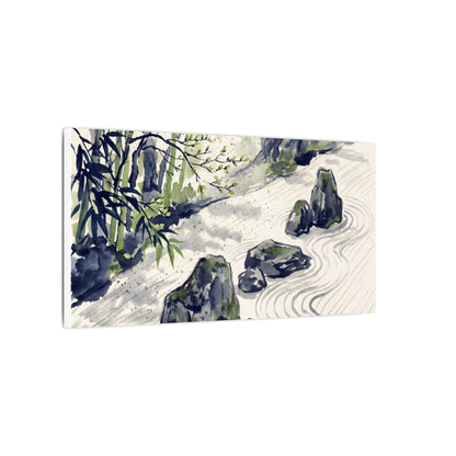 Dappled Rock Garden Canvas Art - Zen Mono No Aware
