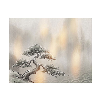 Pine Tree Canvas Art | Winter Japandi Japanese Pattern Art