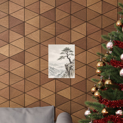 Pine Tree Wall Art Print | Winter Japandi Japanese Pattern Art