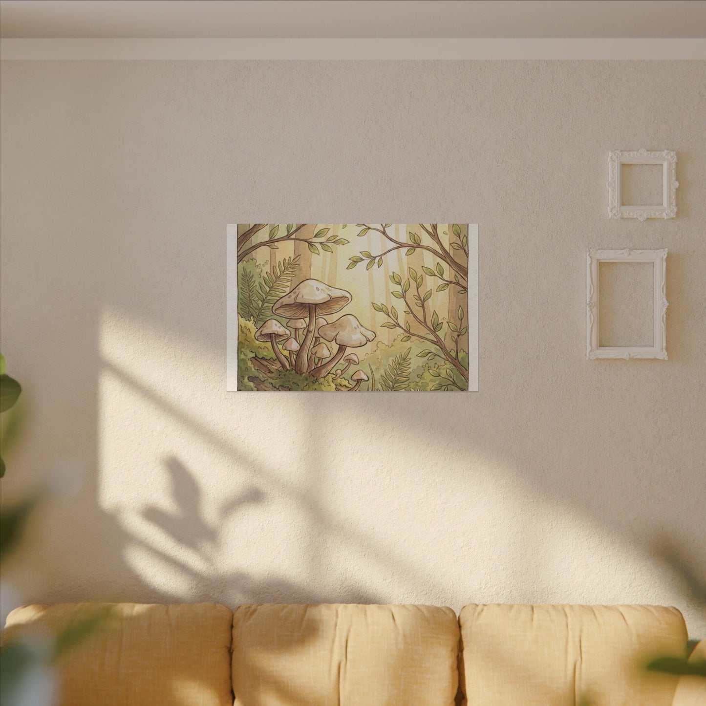 Spring Wild Mushrooms Mushroom Illustration Canvas Art | Cozy Decor