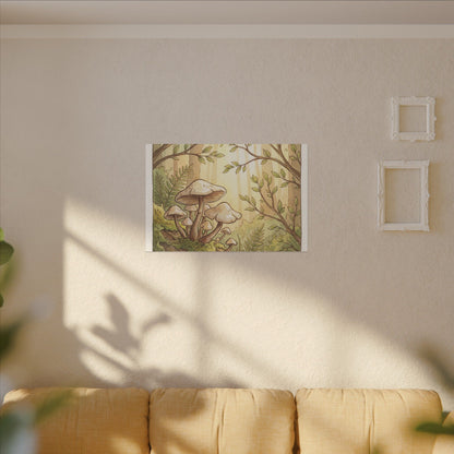 Spring Wild Mushrooms Mushroom Illustration Canvas Art | Cozy Decor