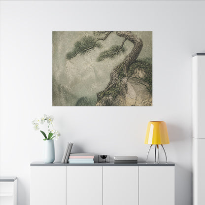 Fukinsei Pine Tree Canvas Art - Japandi Texture