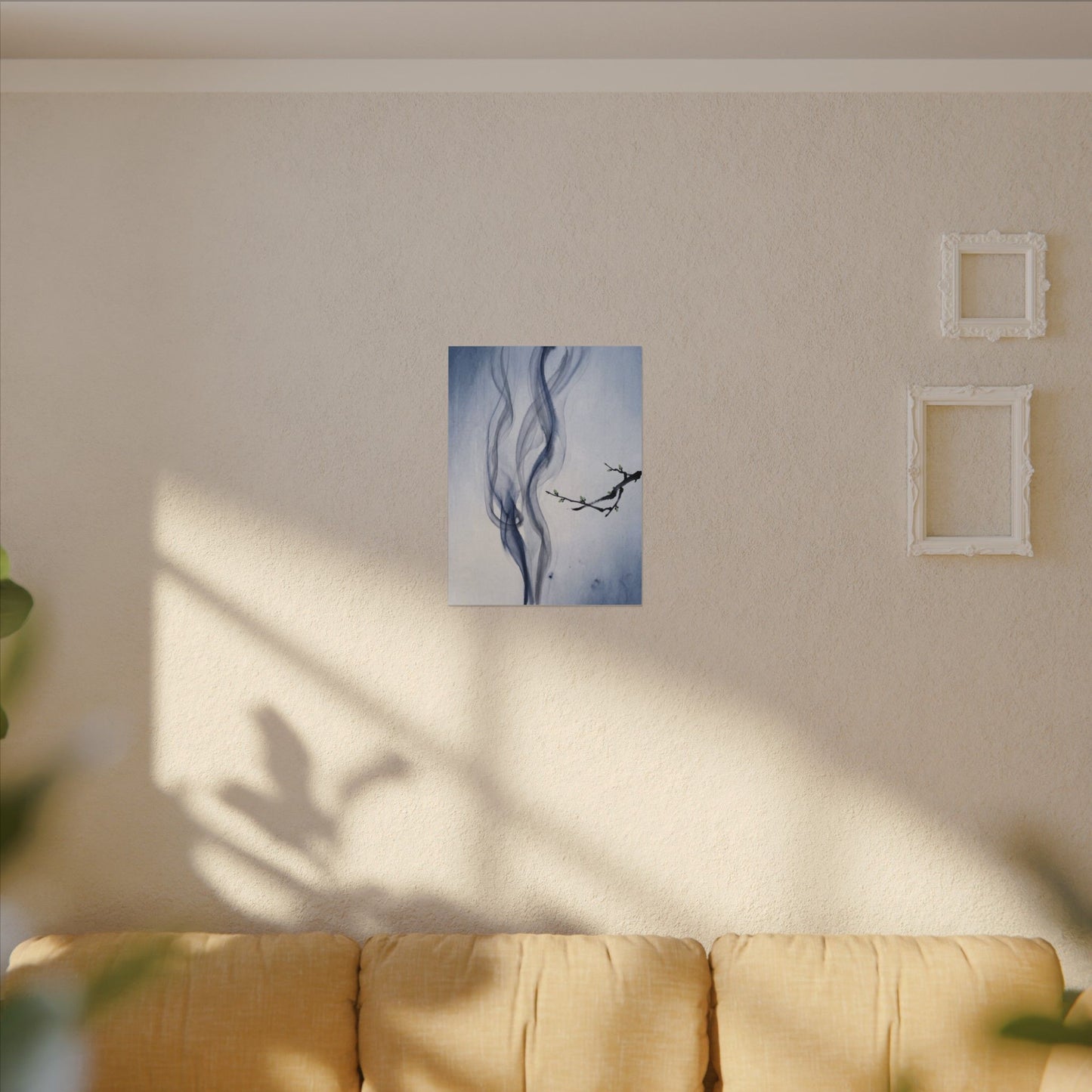 Incense Smoke Spring Canvas Art | Zen Tranquil Design