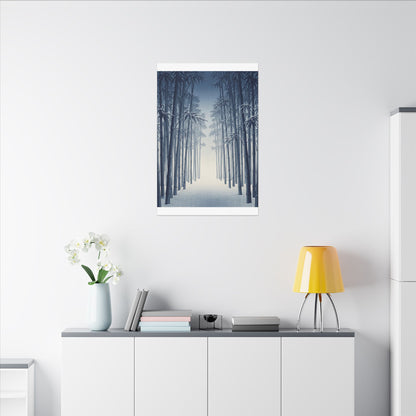 Bamboo Grove Canvas Art | Winter Zen Ukiyo E Inspired Art