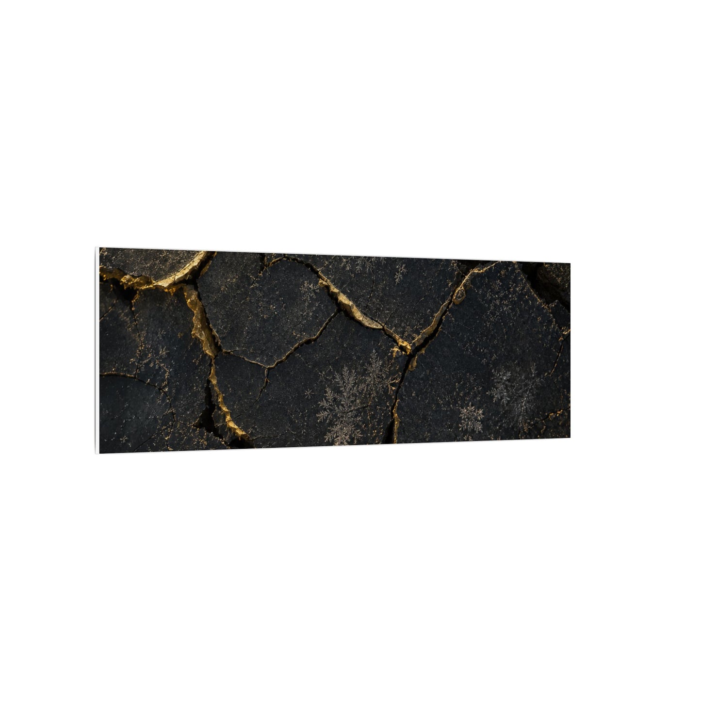Cracked Earth Canvas Art | Winter Dark Japandi Shadow Zen Art