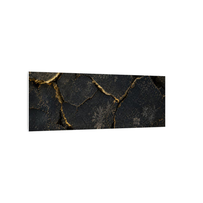 Cracked Earth Canvas Art | Winter Dark Japandi Shadow Zen Art