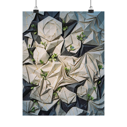 Paper Fold Gold Vein Wall Art Print | Resilient Kintsugi Art Art Print