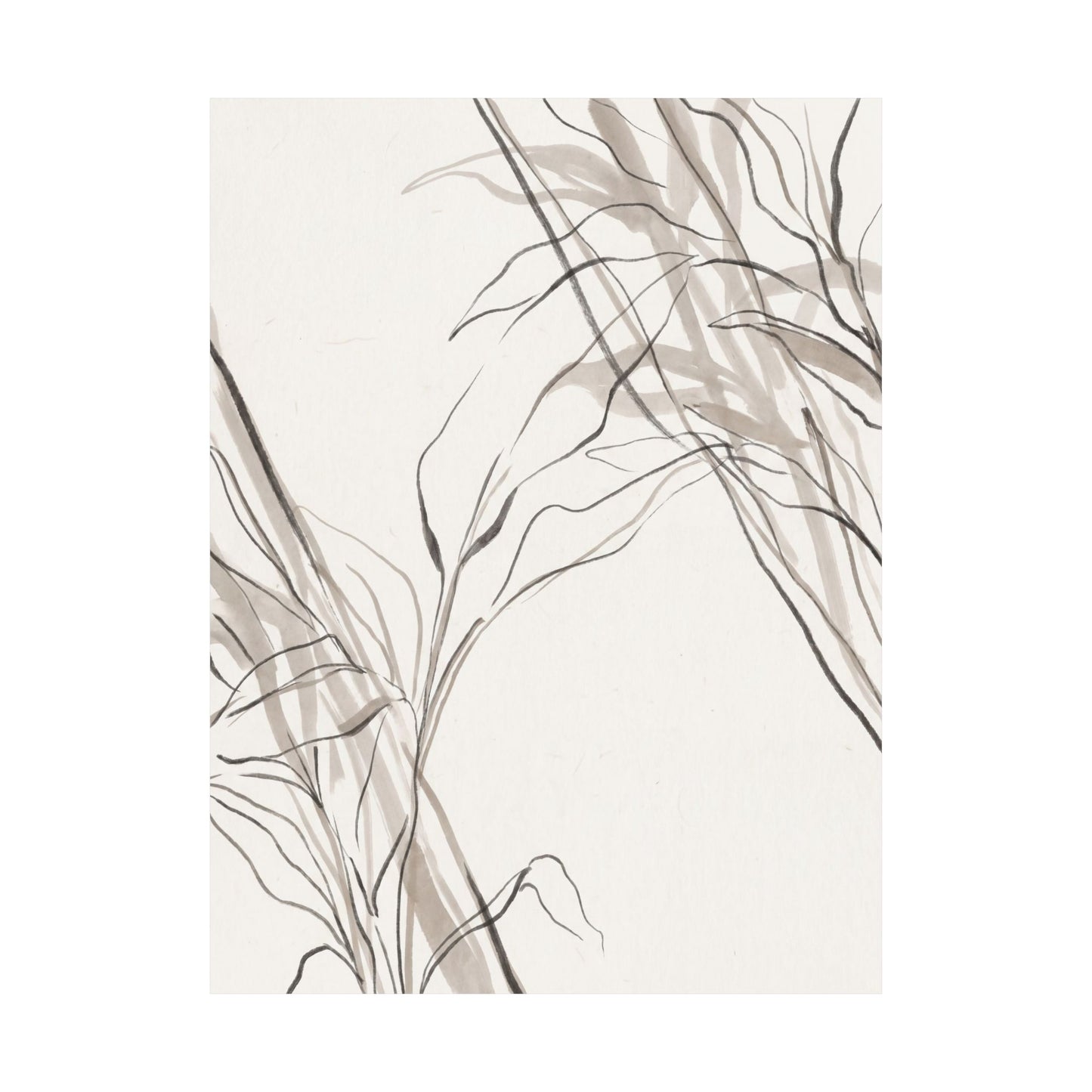 Japandi Shoji Screen in Dappled | Minimal Line Wall Art Print