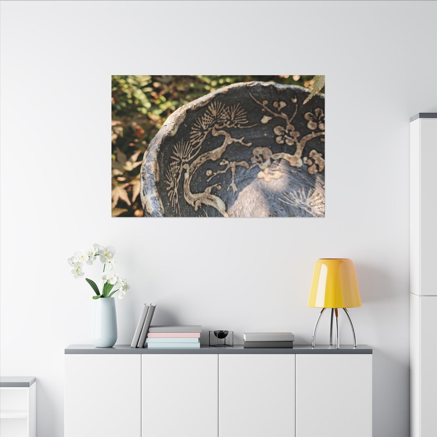 Ceramic Bowl Canvas Art | Summer Japandi Japanese Pattern Art