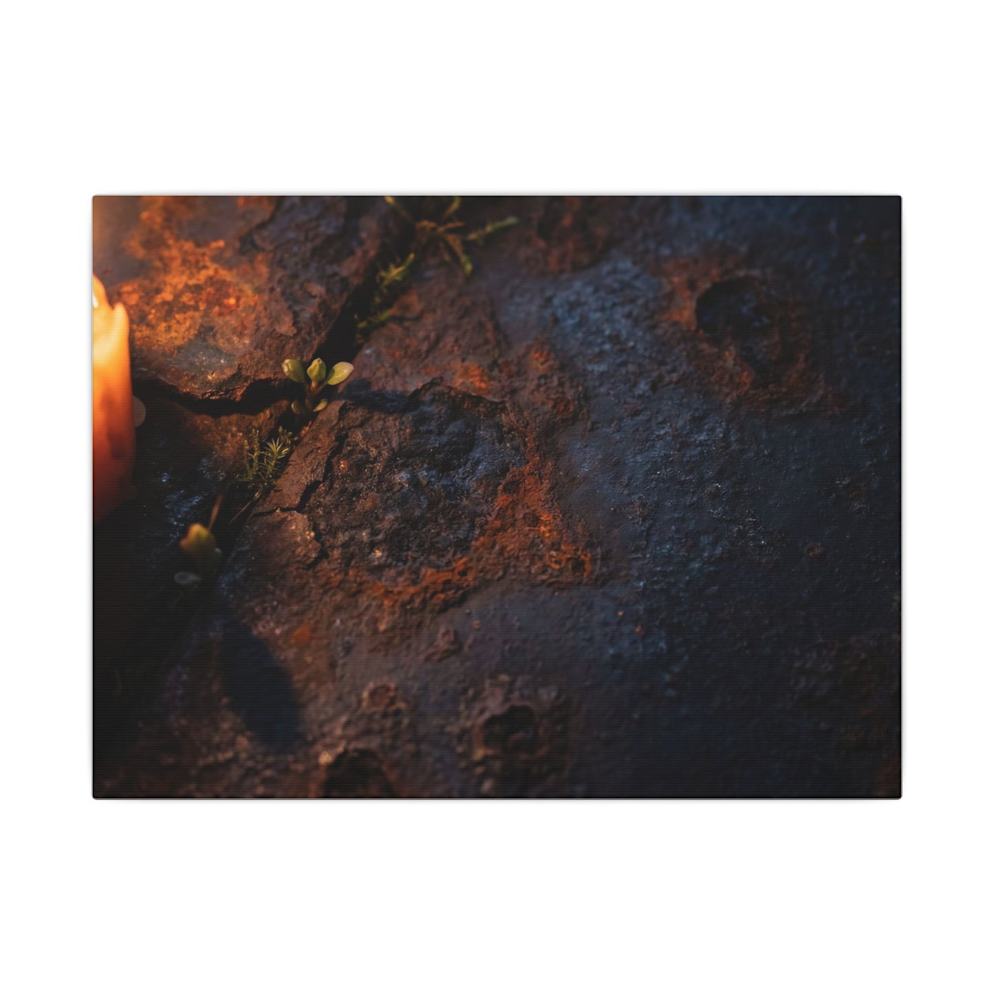 Candlelight Rust Patina Canvas Art - Dark Japandi Ma Art Print