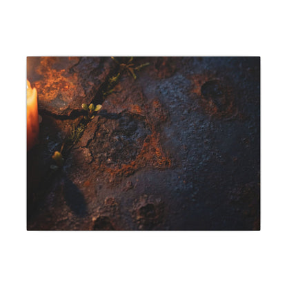 Candlelight Rust Patina Canvas Art - Dark Japandi Ma Art Print