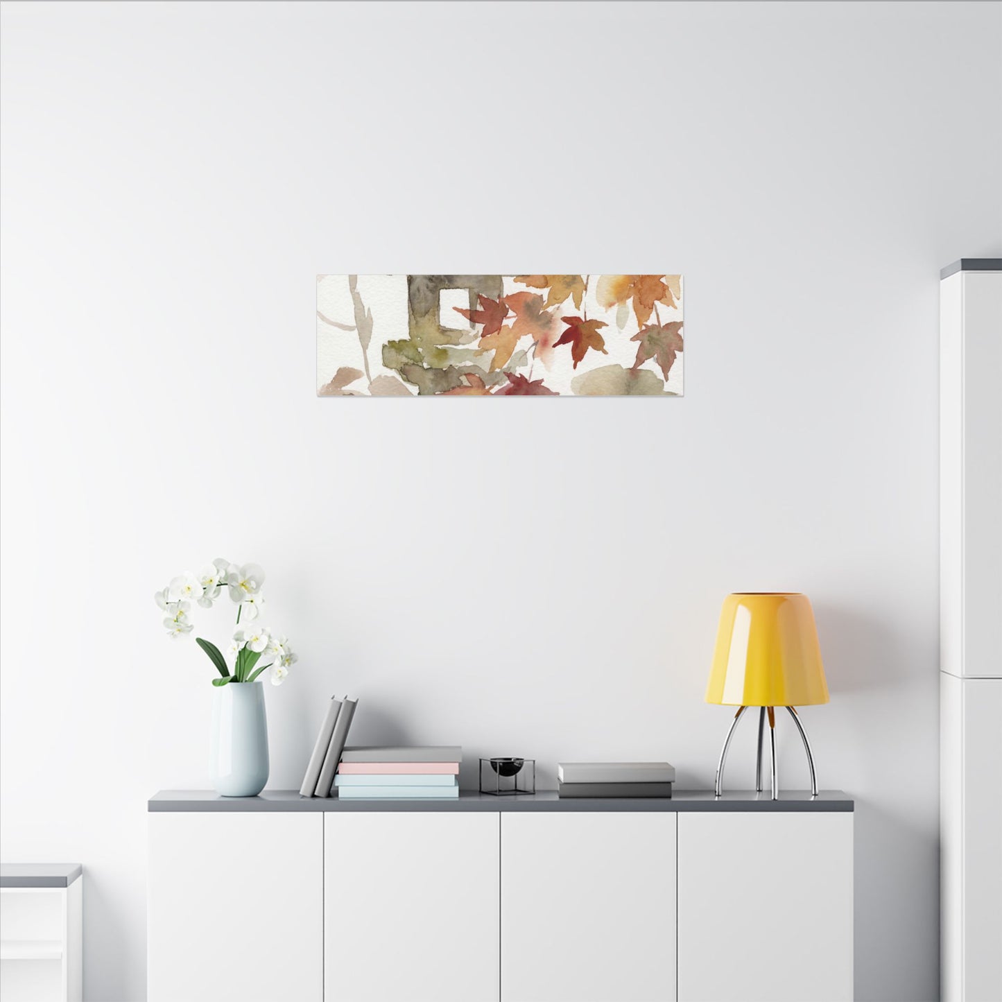 Stone Lantern Watercolor Canvas Art | Earthy Japandi Art