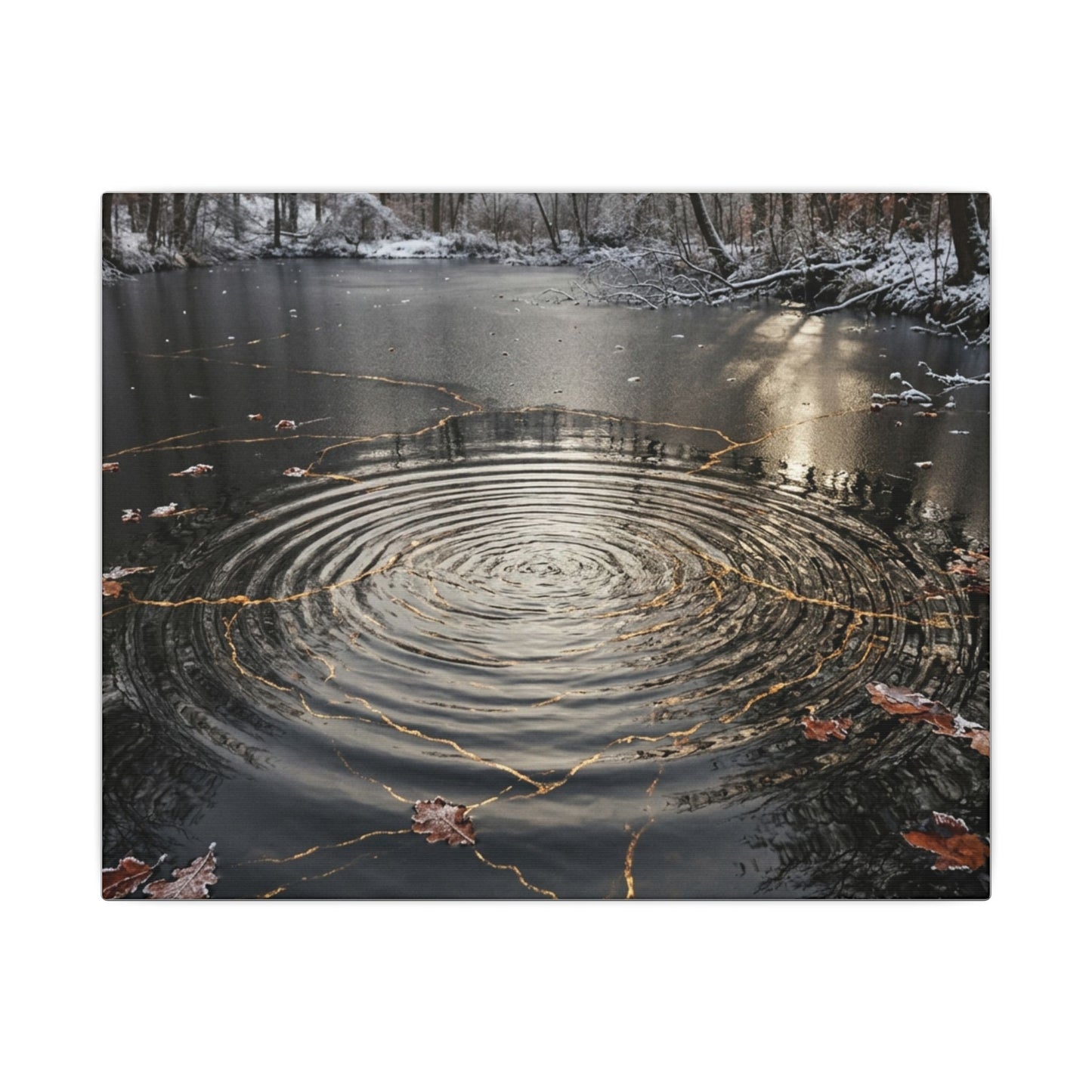Water Ripple Broken Beauty Canvas Art | Artful Kintsugi Art