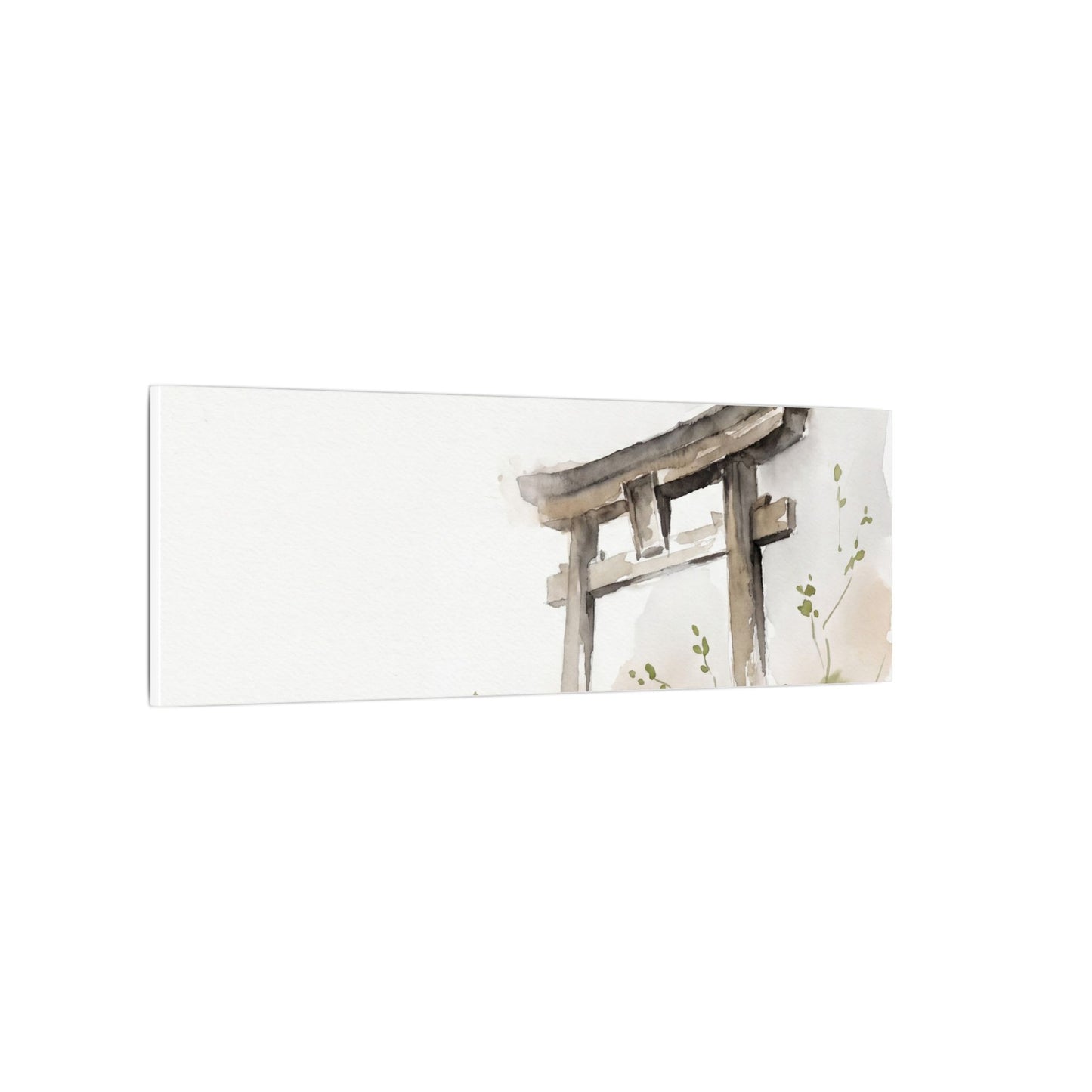 Fukinsei Torii Gate Canvas Art - Japandi Watercolor