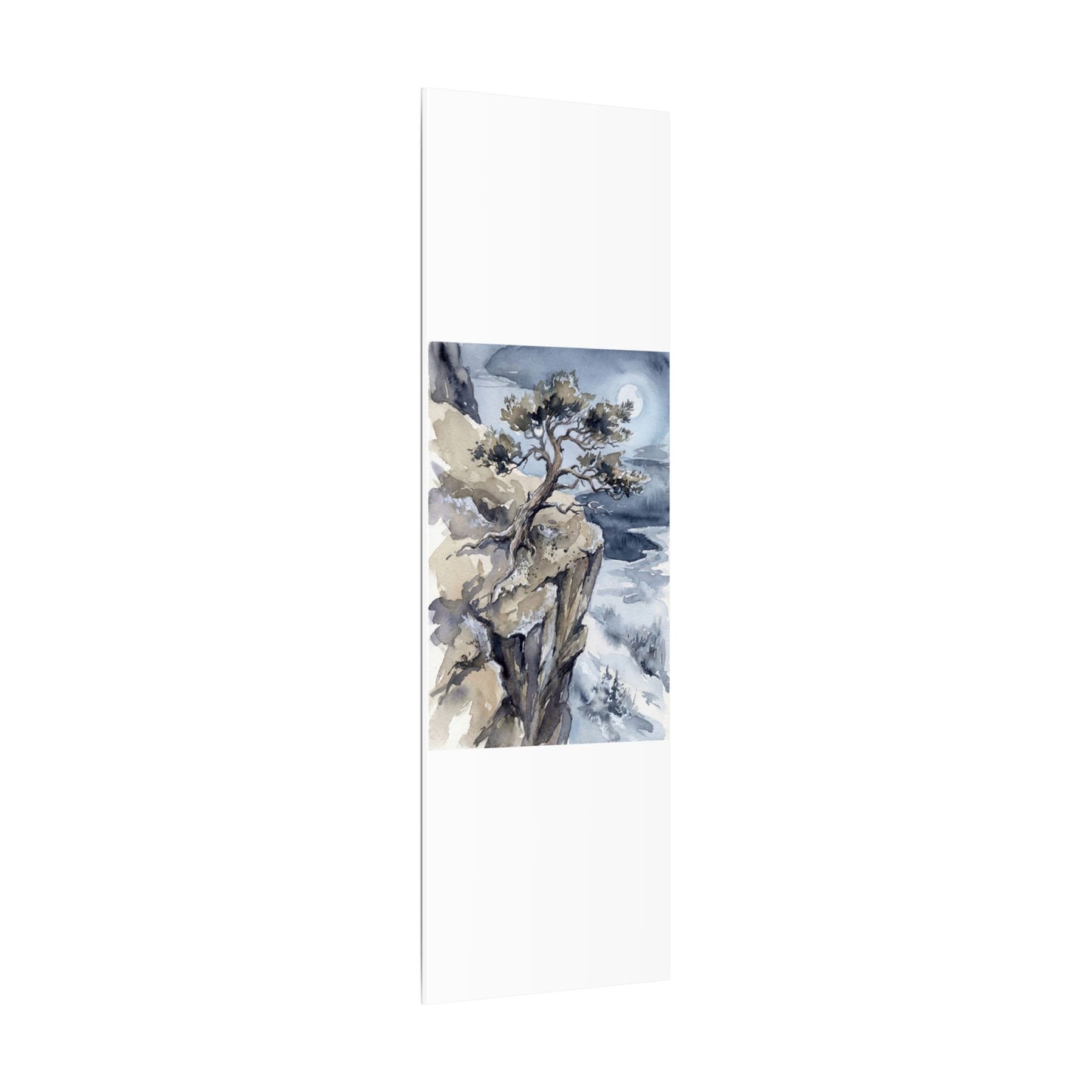 Pine Tree Canvas Art | Winter Japandi Watercolor Art
