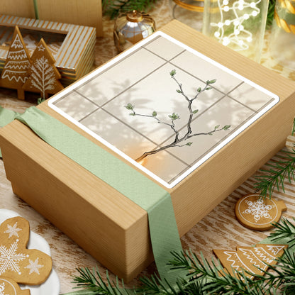 Shoji Screen Minimal Line Sticker | Elegant Japandi Art Art Print