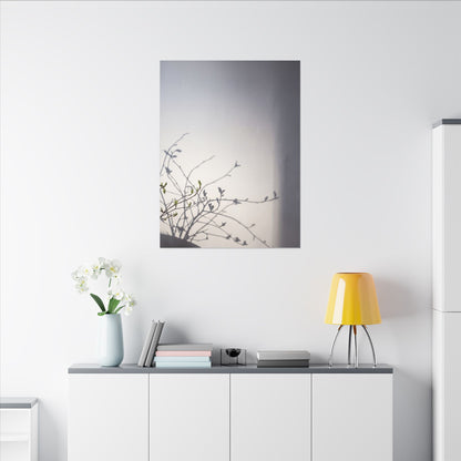 Japandi Shadow Play in Dawn | Japanese Pattern Canvas Art