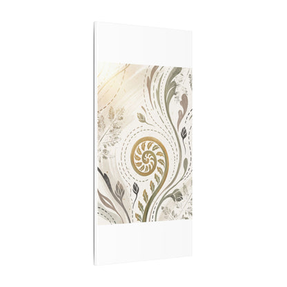 Japandi Fern Unfurling in Golden Hour | Japanese Pattern Canvas Art