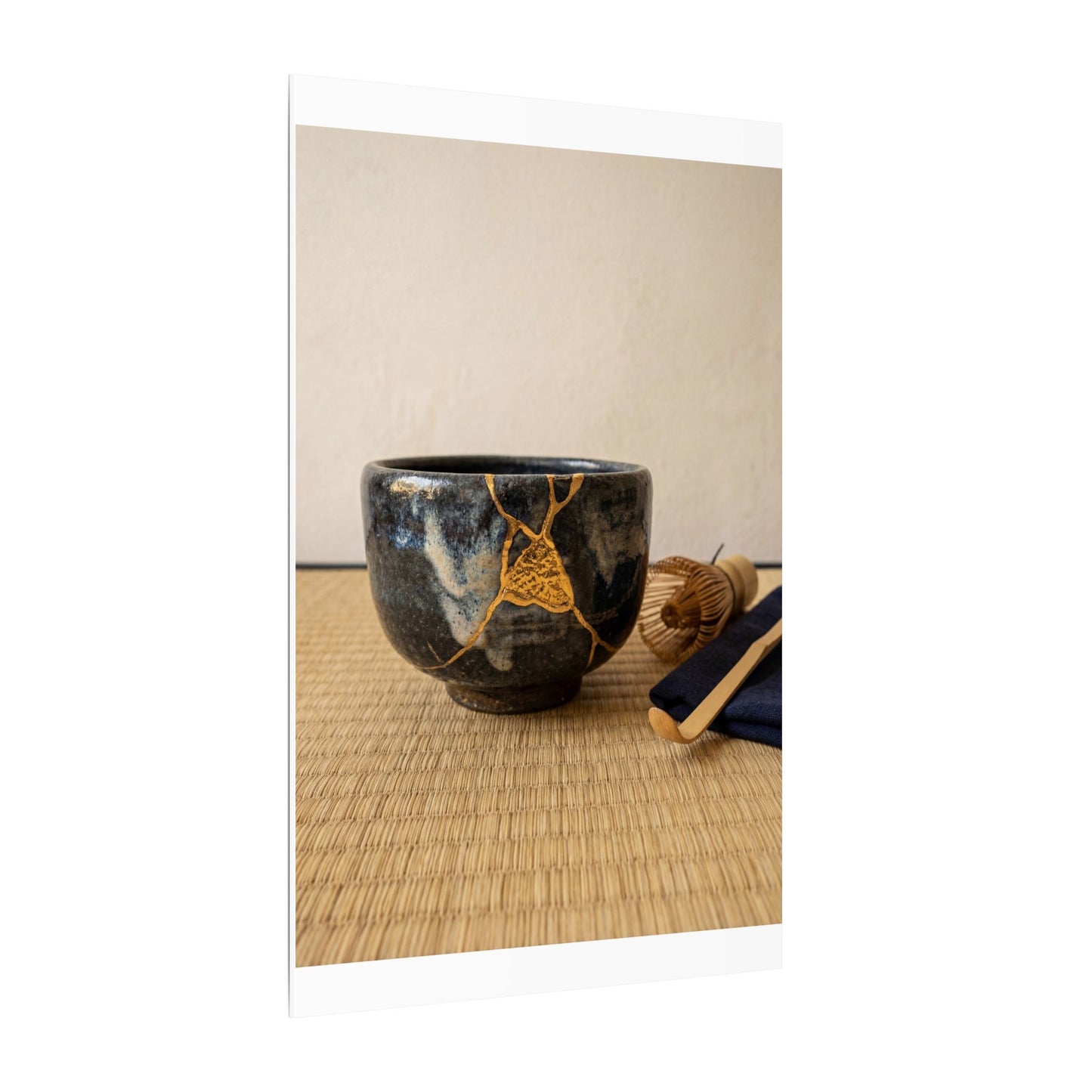 Kanso Tea Ceremony Canvas Art - Kintsugi Gold Vein