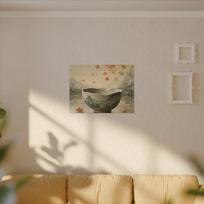 Autumn Ceramic Bowl Watercolor Canvas Art | Cozy Decor