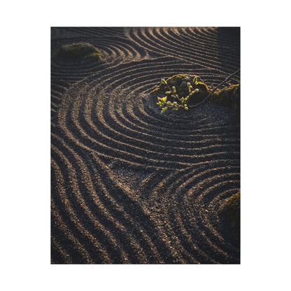 Spring Rock Garden Shadow Zen Canvas Art | Atmospheric Decor