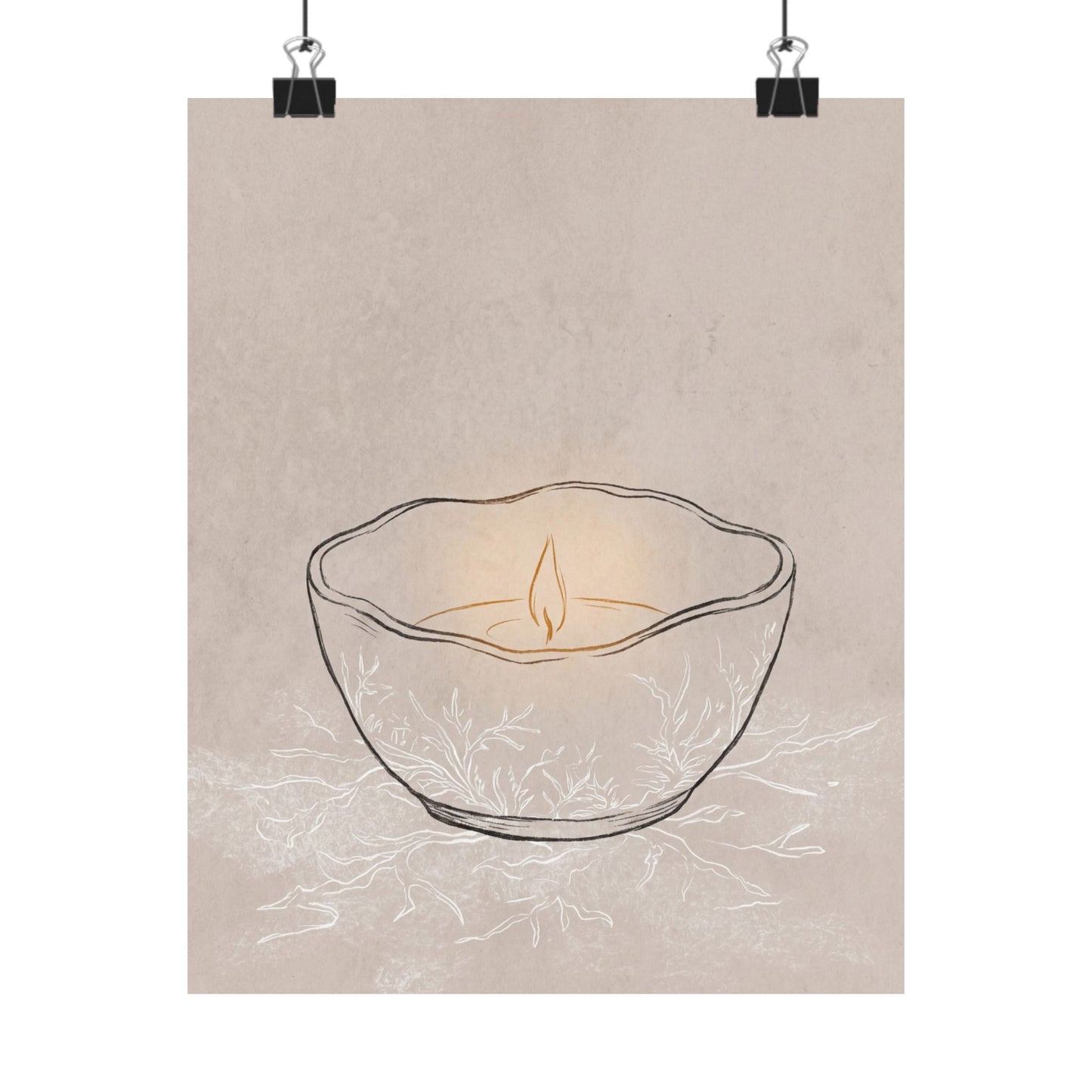 Ceramic Bowl Winter Wall Art Print | Japandi Warm Design Art Print