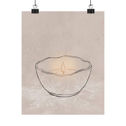 Ceramic Bowl Winter Wall Art Print | Japandi Warm Design Art Print