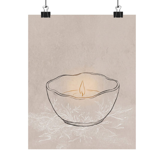 Ceramic Bowl Winter Wall Art Print | Japandi Warm Design Art Print