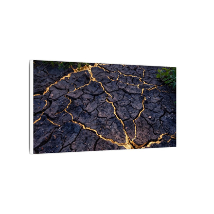 Cracked Earth Canvas Art | Summer Kintsugi Crackle Gold Art