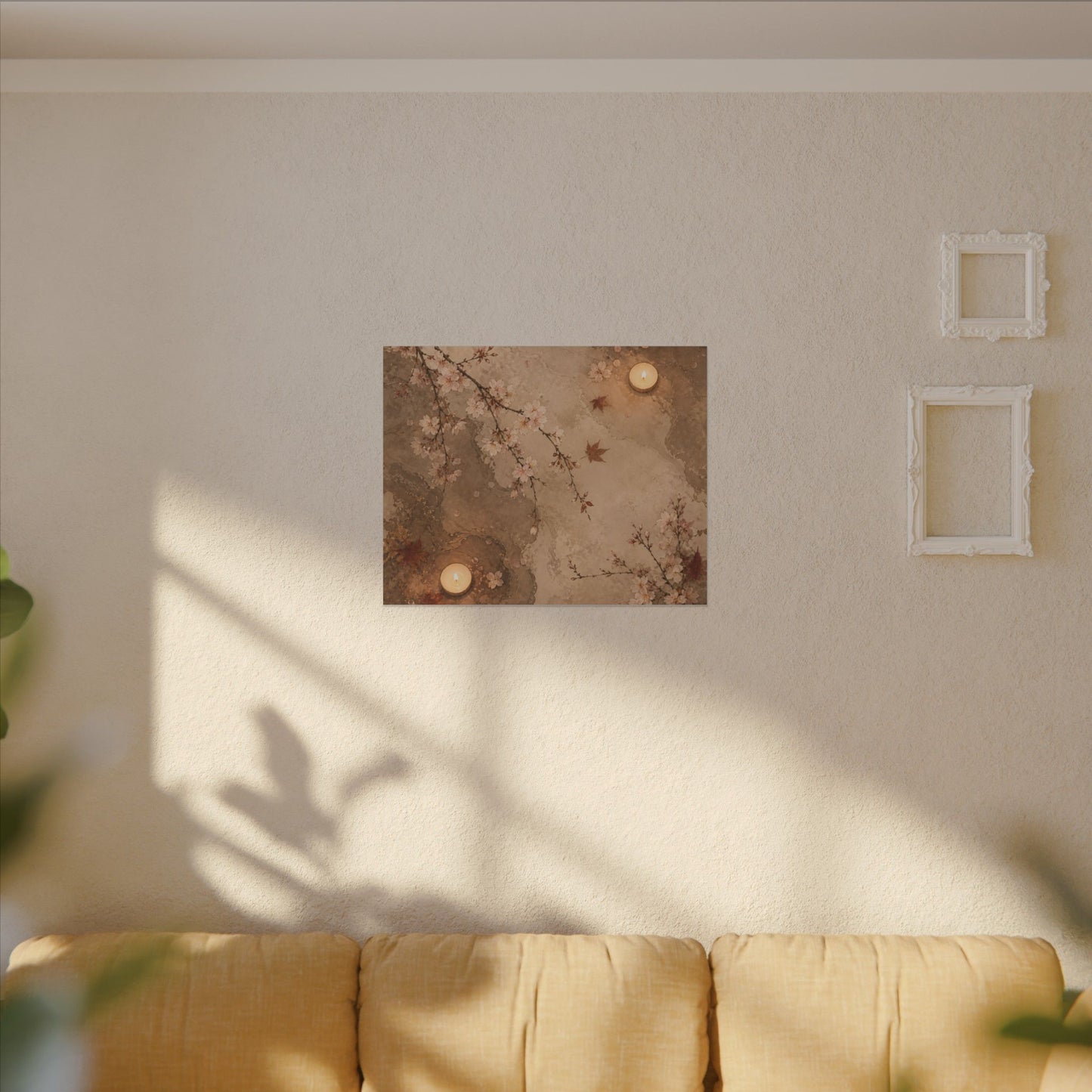 Cherry Blossom Canvas Art | Autumn Japandi Japanese Pattern Art