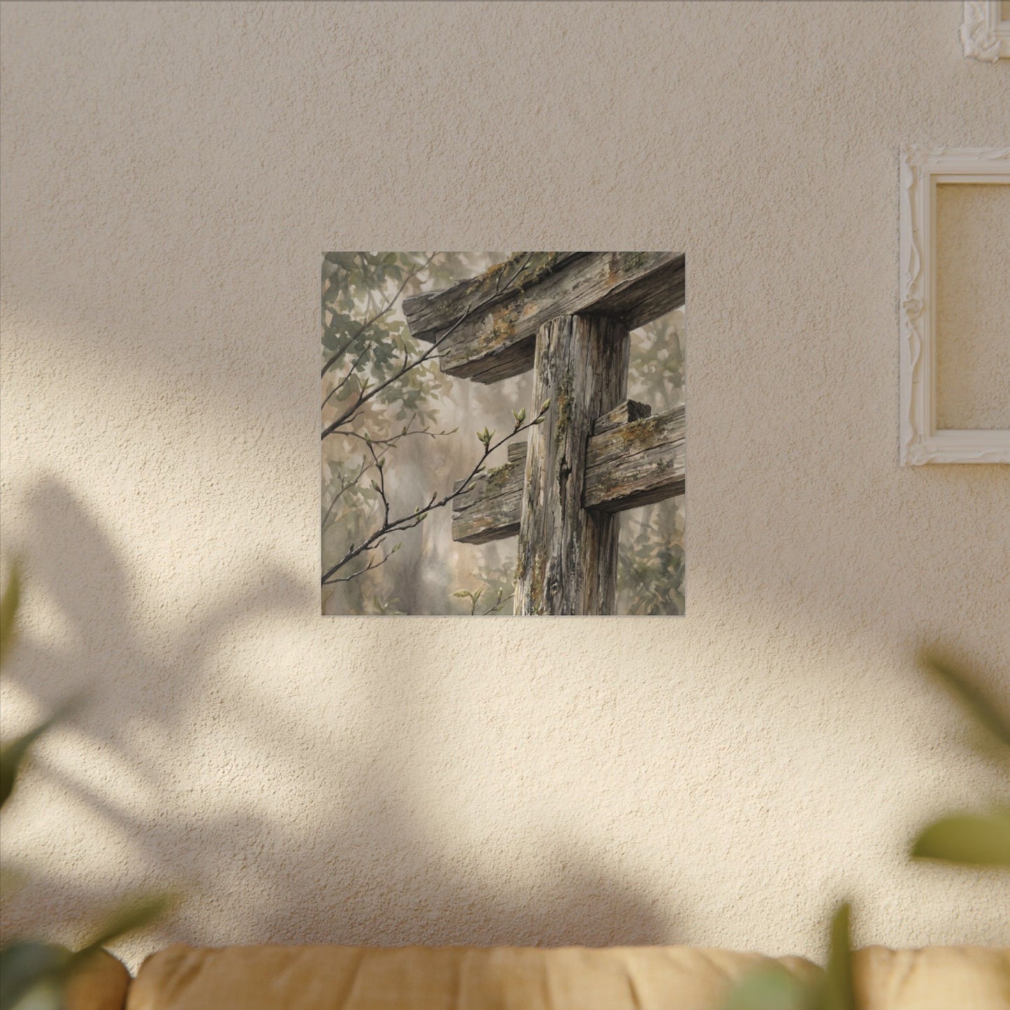 Torii Gate Spring Canvas Art | Japandi Neutral Design