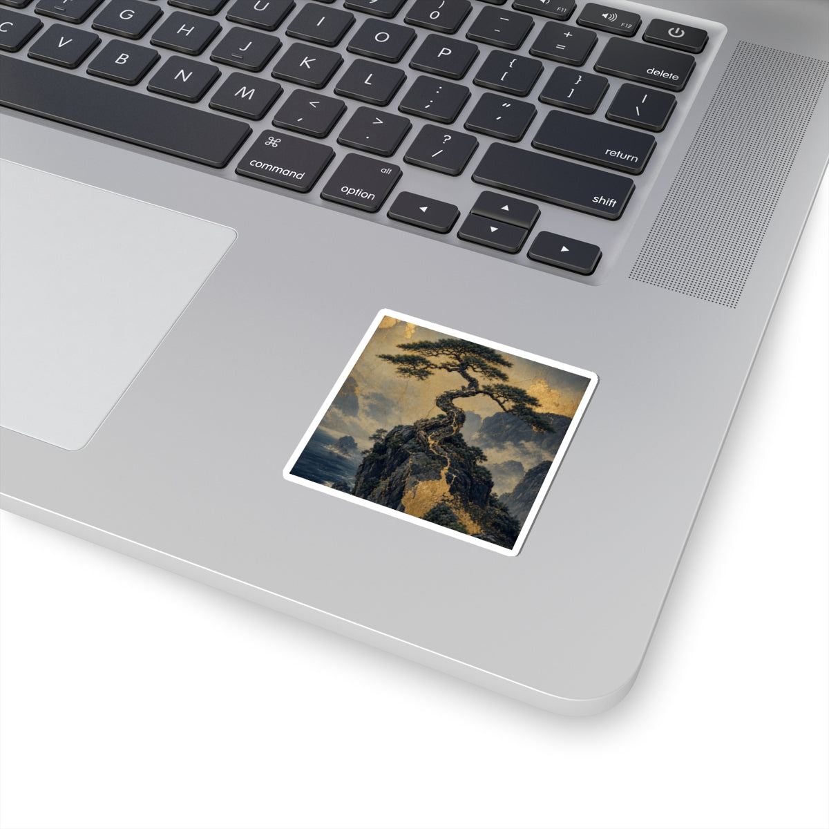 Beautiful Pine Tree Sticker - Crackle Gold Kintsugi