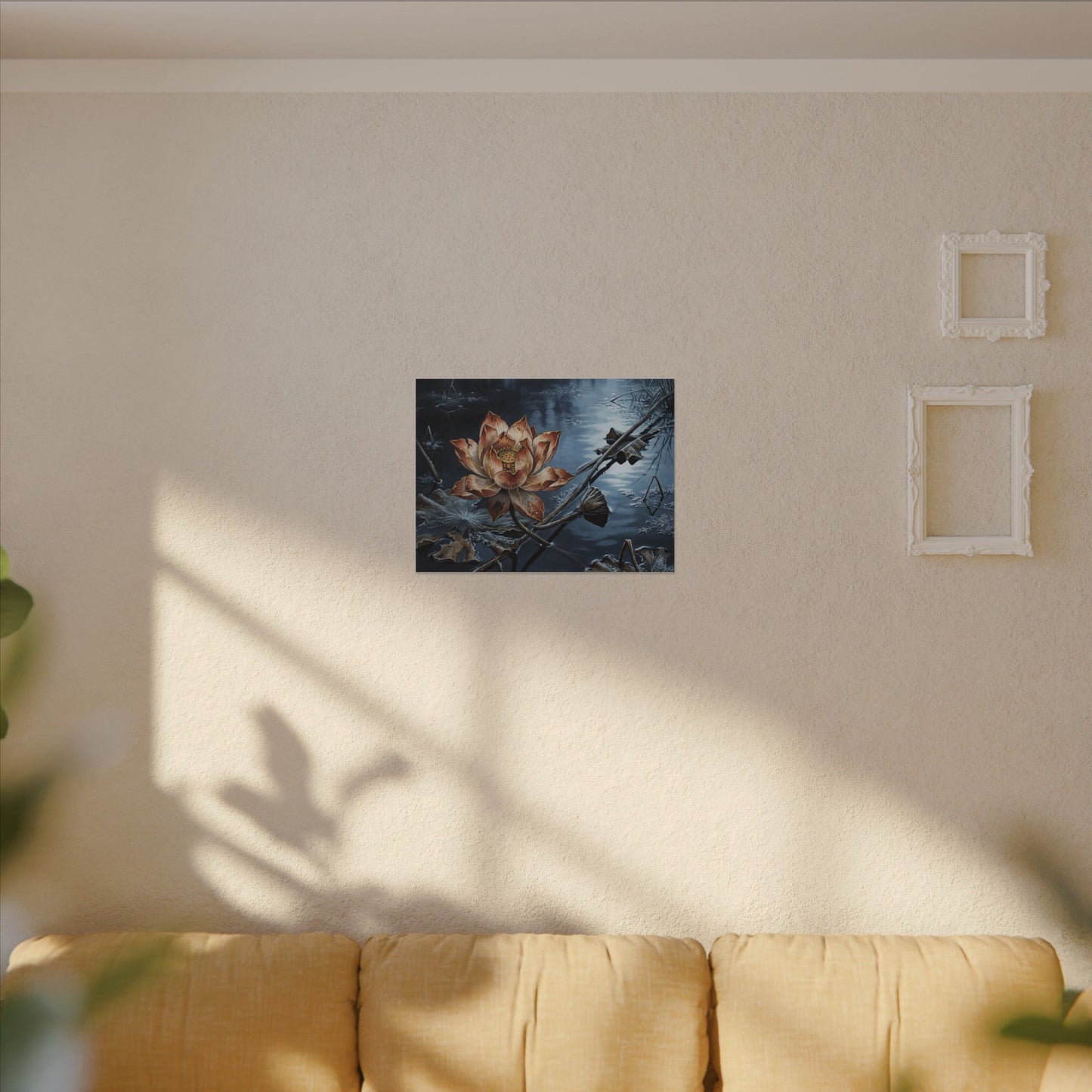 Winter Lotus Flower Broken Beauty Canvas Art | Healing Decor